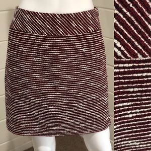 3/$10, 4/$12, 5/$14, 6/$16 LOFT side zip skirt sz0 maroon/black/cream